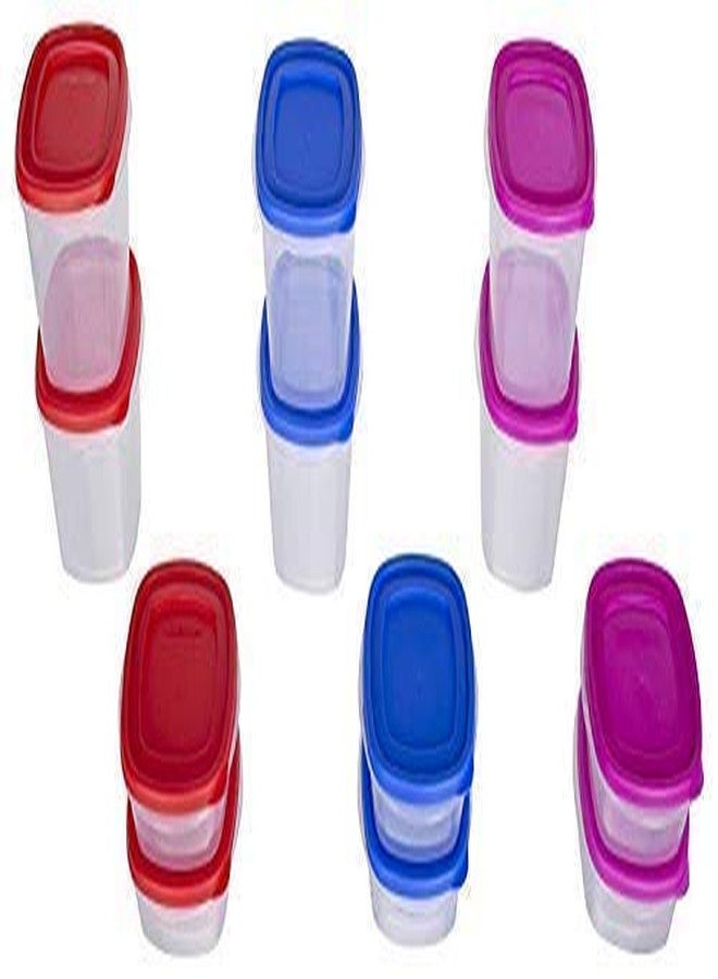 Cutting EDGE Super Sturdy Tiny Airtight Spice Kitchen Storage Containers Fridge, Utility, Pickle jar, Sauce & Dip Container (250ml & 125ml, Set of 12, Multicolor) - Image 1